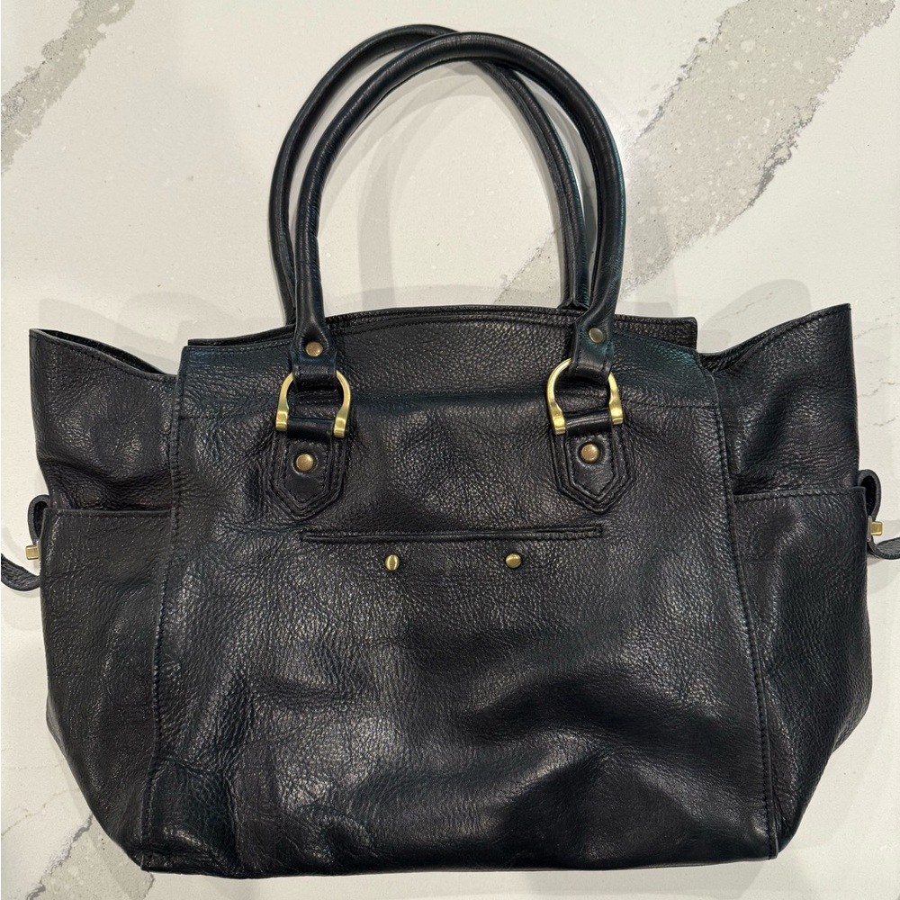 Sapahn Black Leather Satchel
